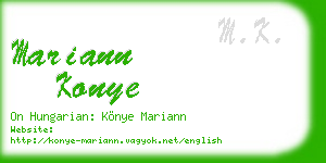 mariann konye business card